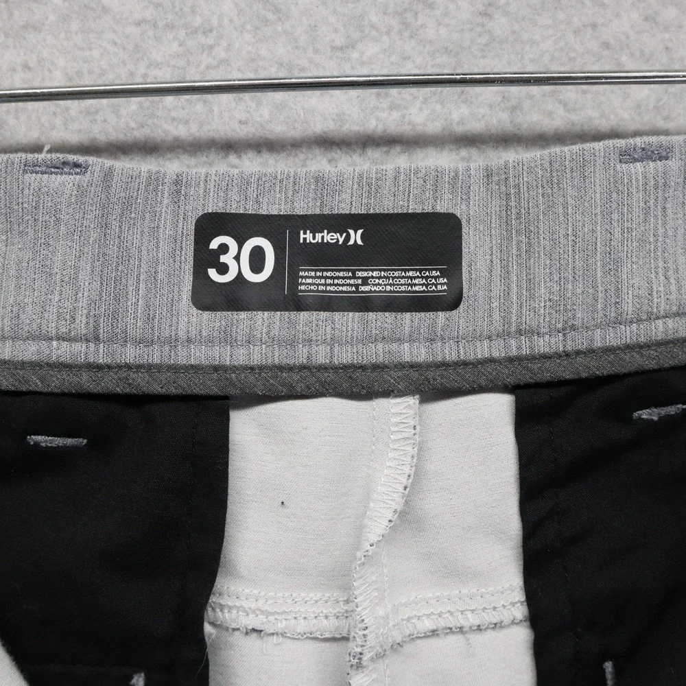 Hurley Shorts Mens 30 Performance Chino Golf Casual Stretch Flex Flat Front Gray